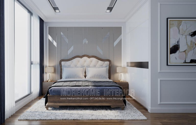 Giường ngủ chung cư tân cổ điển Giường ngủ chung cư tân cổ điển