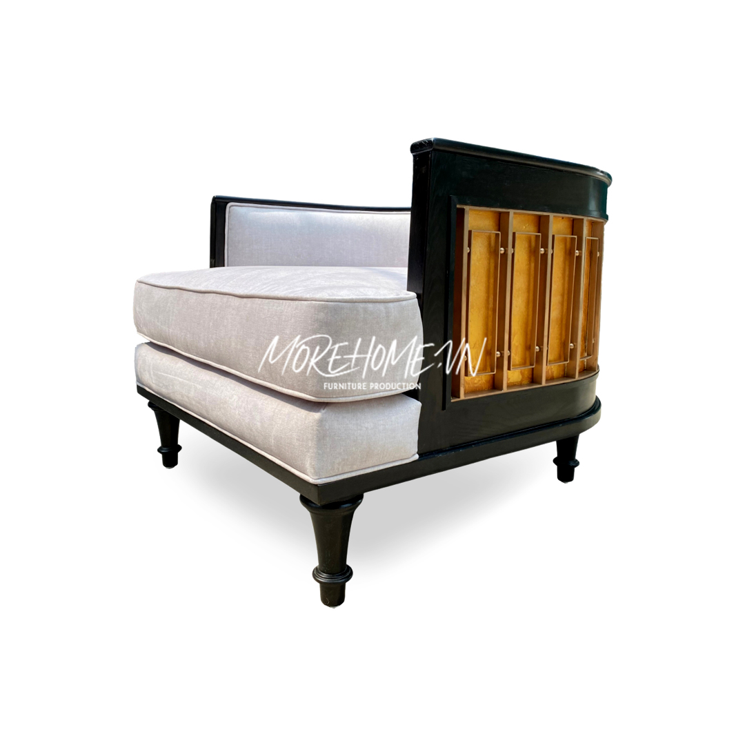 Sofa đơn gỗ tự nhiên Sồi sang trọng cho nội thất chung cư, biệt thự