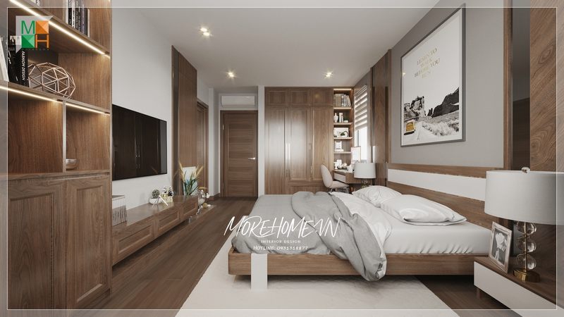 Cửa phòng ngủ đẹp mang kiểu dáng thiết kế đơn giản song vô cùng tinh tế giúp tạo dựng 1 không gian riêng tư